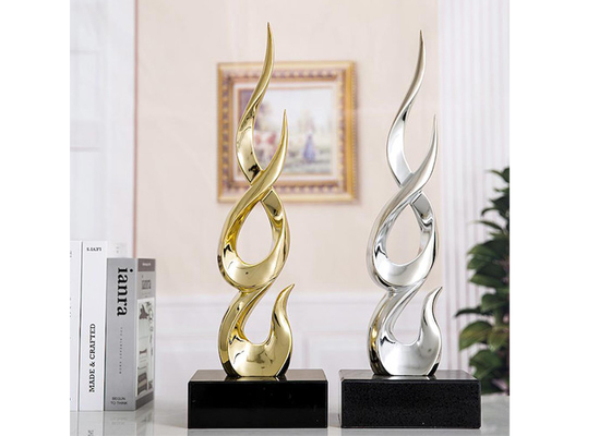 Nano Plating Gold Silver Outdoor Fiberglass Sculpture for Garden Home Decoration