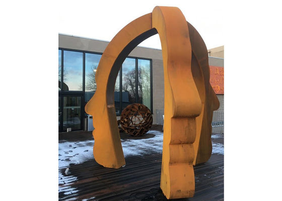 Large Public Decorative Corten Steel Face Sculpture for Outdoor