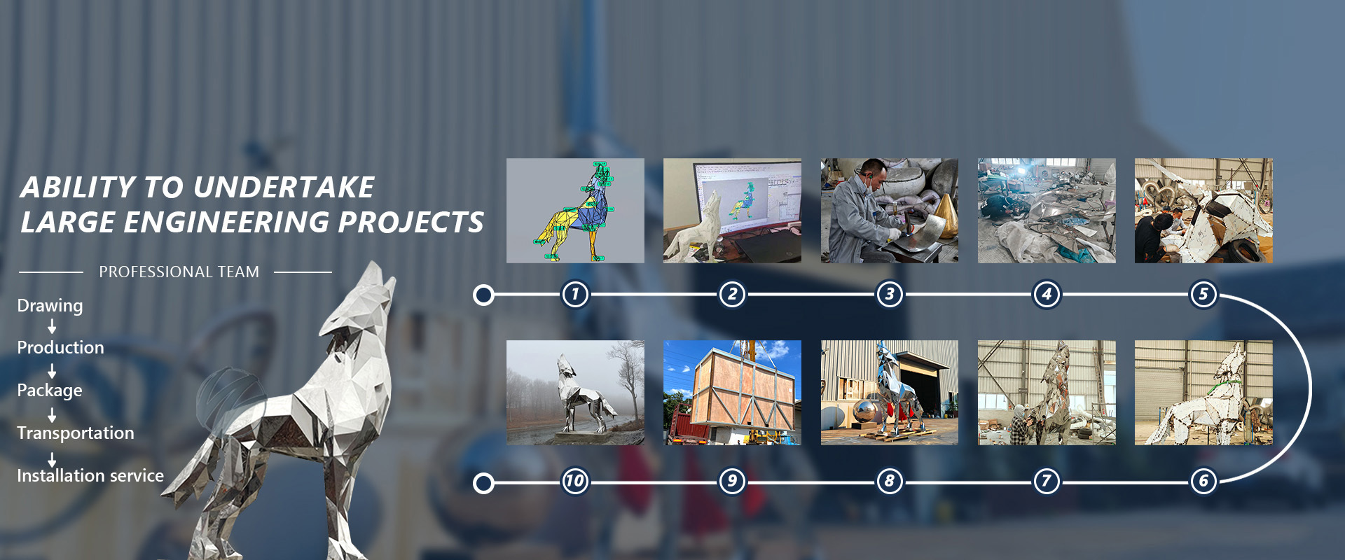 کیفیت مجسمه سازی فلزی در فضای باز کارخانه