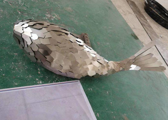 قیمت خوب مجسمه فلزی نهنگ فولادی ضد زنگ مدرن در فضای باز آنلاین