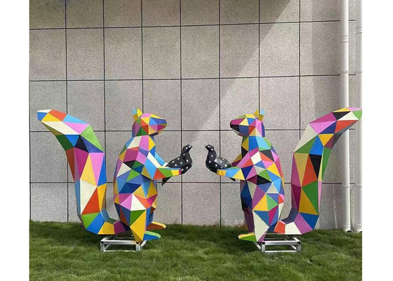 قیمت خوب تزئینات معاصر باغ مجسمه سنجاب رنگارنگ فولاد ضد زنگ آنلاین