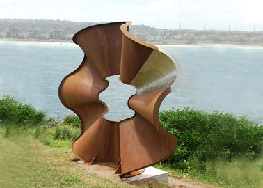 قیمت خوب شکل گل زیبا Corten Steel Sculpture سبک مدرن برای خارج از منزل آنلاین