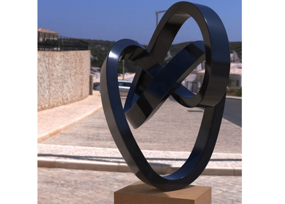 Custom Painted Metal Art Stainless Steel Abstract Twisted Sculpture for Outdoor