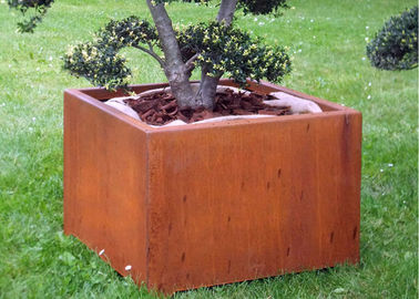 قیمت خوب جعبه شکل Corten Planter Planter برای دکوراسیون در فضای باز / باغ / عمومی آنلاین