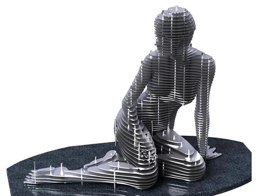 قیمت خوب مجسمه مرد زانو زده از فولاد ضد زنگ 316 مدرن آنلاین