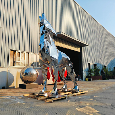 قیمت خوب مجسمه گرگ هندسی 3 متری از فولاد ضد زنگ آنلاین