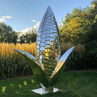 قیمت خوب تزئینات بیرونی لوکس فلزی مجسمه ذرت فولاد ضد زنگ آنلاین