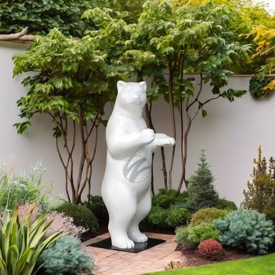 قیمت خوب Large White Standing Bear Sculpture (2M Height) - Durable FRP Outdoor Decorative Art آنلاین