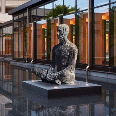 قیمت خوب اندازه زندگی سفارشی هنر مدرن تجریدی فولاد ضد زنگ مجسمه شکل ناپدید می شود آنلاین