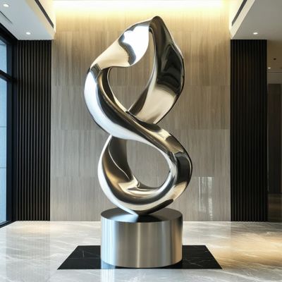 قیمت خوب Contemporary Indoor/Outdoor Decoration Stainless Steel Infinity Loop Sculpture آنلاین