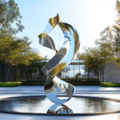 قیمت خوب Custom Garden Abstract Stainless Steel Spiral Sculpture آنلاین