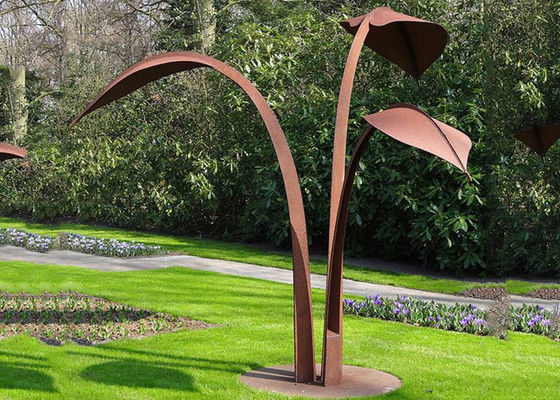 قیمت خوب مجسمه سازان فولاد Corten خلاصه مجسمه برگ های باغی در فضای باز آنلاین
