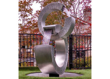 Brushed Finish Stainless Steel Water Feature , Outdoor Water Fountains