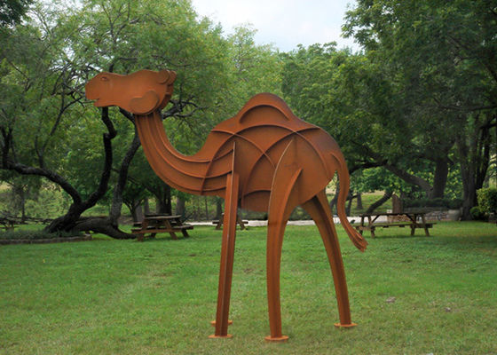 قیمت خوب دکوراسیون Rusty Finish Camel Scard Sculptures of Longort Steel Corten آنلاین