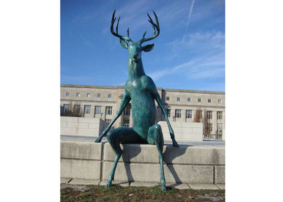 قیمت خوب مجسمه برنزی مجسمه برنزی بزرگ سبز ریخته گری مجسمه گوزن های گوزن برای دکور خیابان آنلاین