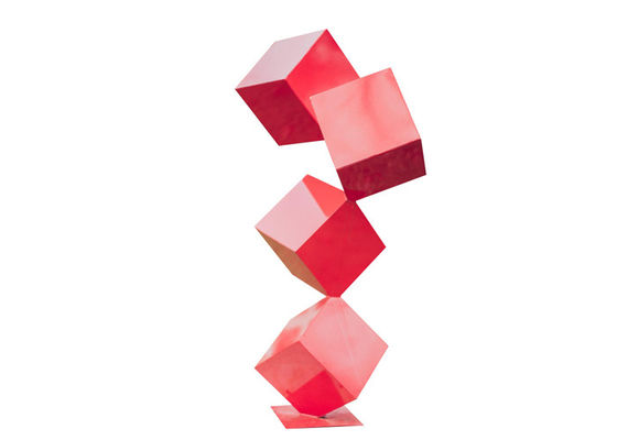 قیمت خوب مجسمه مکعب لایه ای فولادی ضد زنگ نقاشی شده معاصر سفارشی آنلاین