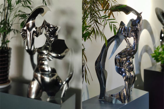 قیمت خوب مجسمه سر اسب با آینه 100 سانتی متری صیقلی SS316 صورت انسان آنلاین