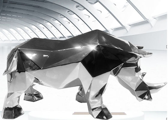 قیمت خوب مجسمه کرگدن از جنس استنلس استیل صیقلی آینه سفارشی آنلاین