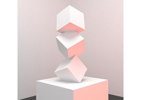 Geometry Design 304 Stainless Steel Sculpture With White Painted Finish