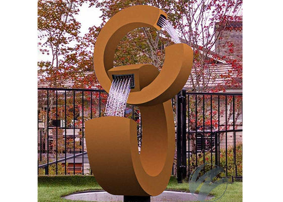 قیمت خوب آب نمای مدرن زنگ زده کورتن استیل فواره باغ 2C شکل آنلاین