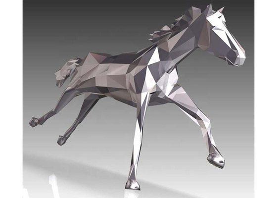 مجسمه اسب فولادی ضد زنگ Plaza or Garden Decoration Matt Finished 180cm