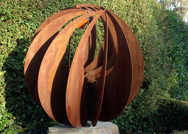 قیمت خوب Corten Steel Hollow Outdoor Metal Sphere مجسمه سازی های مختلف موجود است آنلاین