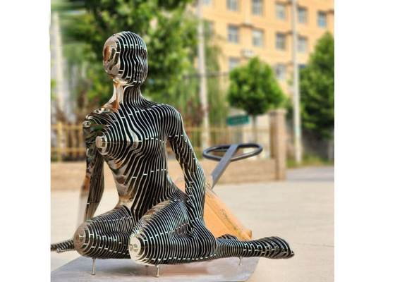 قیمت خوب تزئینی با لیزر در باغ یا حیاط مجسمه زن فولاد ضد زنگ آنلاین