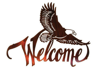 قیمت خوب آمریکایی Bald Eagle خوش آمدید بزرگ فلز مجسمه های دیواری برای دکوراسیون خانه آنلاین