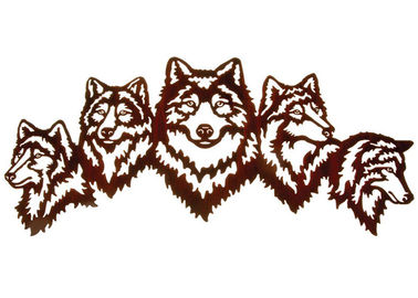 قیمت خوب Vivid Five Wolves معاصر فلزی دیوار مجسمه های طراحی محبوب آنلاین