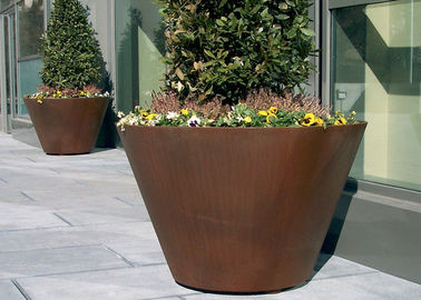 قیمت خوب سایز بزرگ Corten Steel Round Planter اندازه های مختلف / رنگ های موجود آنلاین