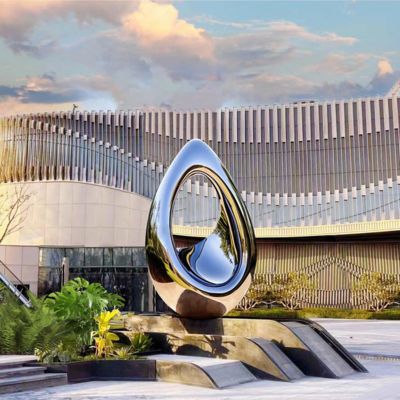 قیمت خوب Outdoor Decoration Mirror Polished Stainless Steel Teardrop Sculpture آنلاین