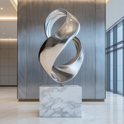 قیمت خوب Contemporary Modern Abstract Infinity Stainless Steel Sculpture آنلاین