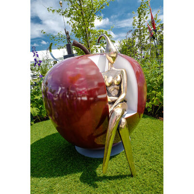 قیمت خوب “Contemplation” – Bronze Figure on Powder-Coated Apple Chair آنلاین