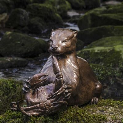 Animal Custom Metal Bronze Art Decorative Sculpture Otter Steel Statue Garden Landscaping