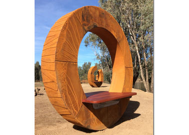 قیمت خوب جعبه بنچ طراحی Corten باغ مجسمه سازی برای دکوراسیون، ODM موجود آنلاین