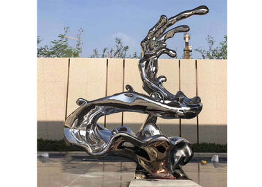 قیمت خوب آثار هنری منحصر به فرد مدرن، مجسمه سازی از فولاد ضد زنگ، مجسمه های فلزی موج آنلاین