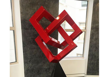 قیمت خوب مجسمه سازی فلز رنگی قرمز مجسمه سازی هندسی مدرن برای تزئینات آنلاین