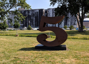 قیمت خوب شماره 5 دکور باغ Corten مجسمه سازی فولاد برای بیرونی، پایداری خوردگی آنلاین