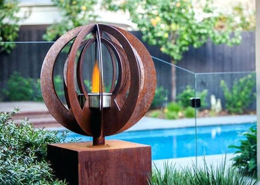 تزیینات باغ گلدان های مجسمه های فلزی معاصر کورتن برای گودبرداری در فضای باز