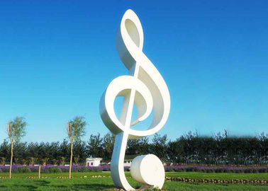 قیمت خوب White Painted Out Door Sculpture Steel Sculpture Music Note آنلاین