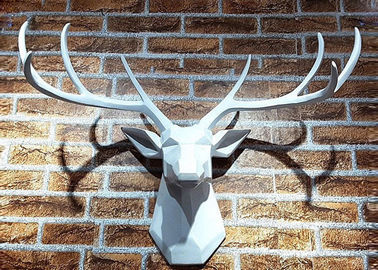 Metal Animal Painted Deer Stainless Steel Deer Wall Art Sculpture