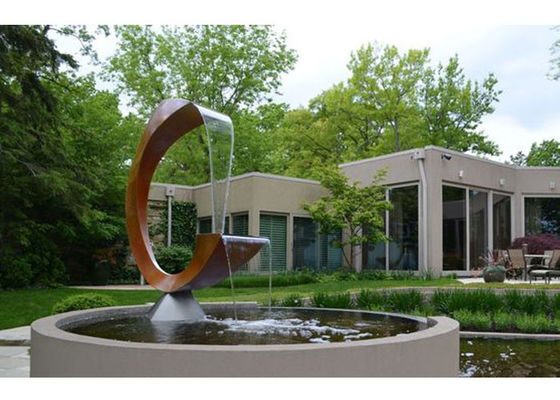 آبنمای مدرن فضای باز زنگ زده Corten Steel Garden
