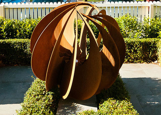قیمت خوب مجسمه توپ باغی Rusty Corten Steel آنلاین
